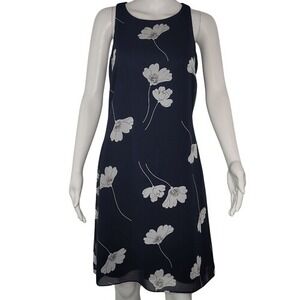 American Living Navy & White Floral Sleeveless Dress
